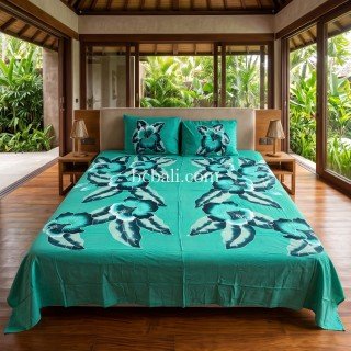 Rayon Bed Sheet Hand Painted Originally by Balinese Artisans